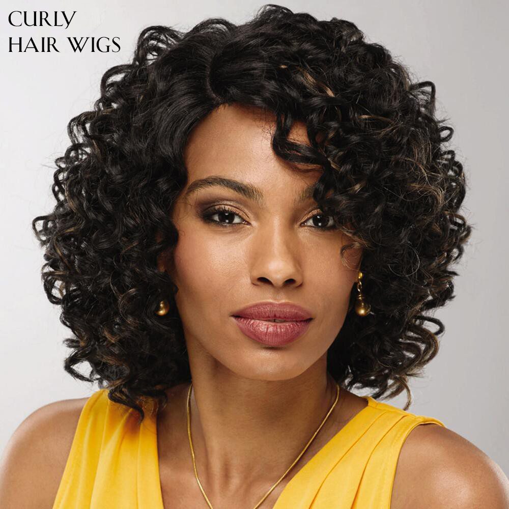 curly wigs short