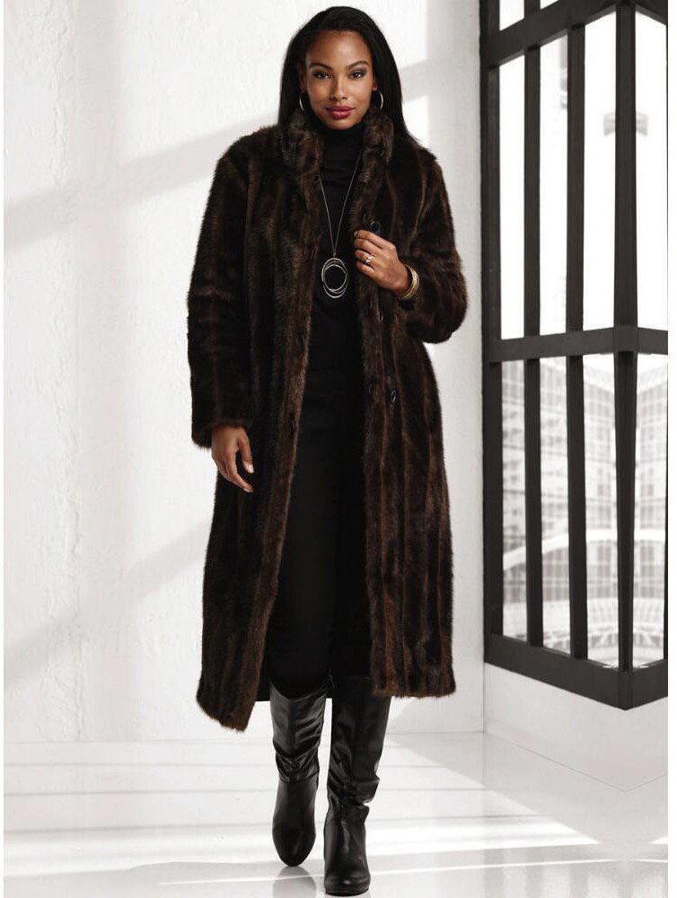 women faux fur coat