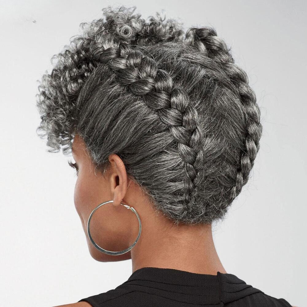 grey braided wig